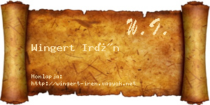 Wingert Irén névjegykártya